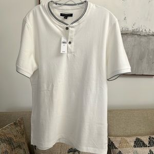 Men’s Banana Republic Medium Cream Collarless Polo